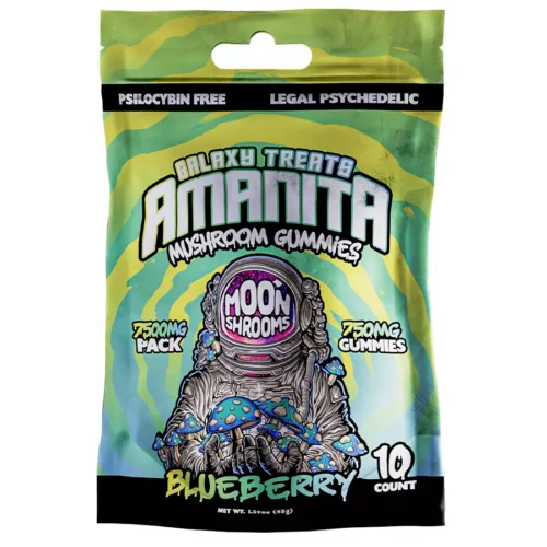 Blueberry Galaxy Treats Amanita Mushroom Gummies 7500 mg