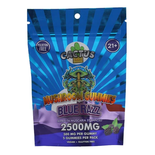 Blue Razz Cactus Labs Amanita Muscara Mushroom Gummies 2500mg