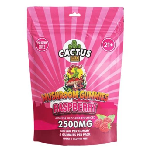 Raspberry Cactus Labs Amanita Muscara Mushroom Gummies 2500mg