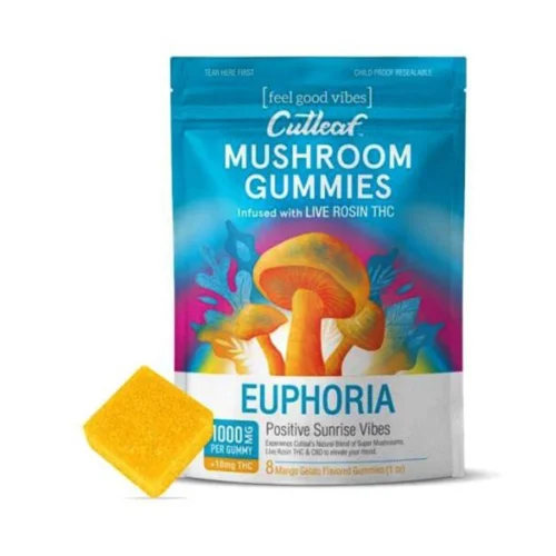 Sunrise Mango Gelato Cutleaf Euphoria Mushroom Gummies 1000mg