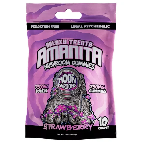 Strawberry Galaxy Treats Amanita Mushroom Gummies 7500 mg